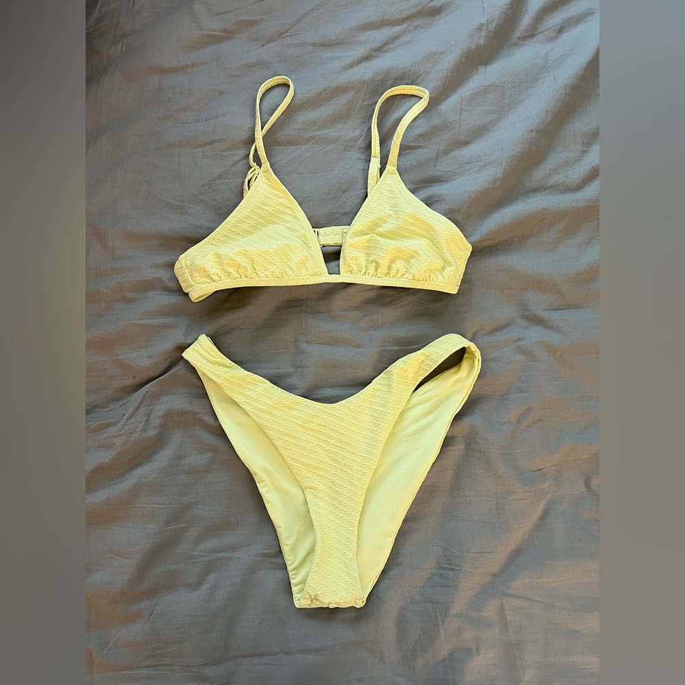 Aerie Jacquard bikini top and bottom